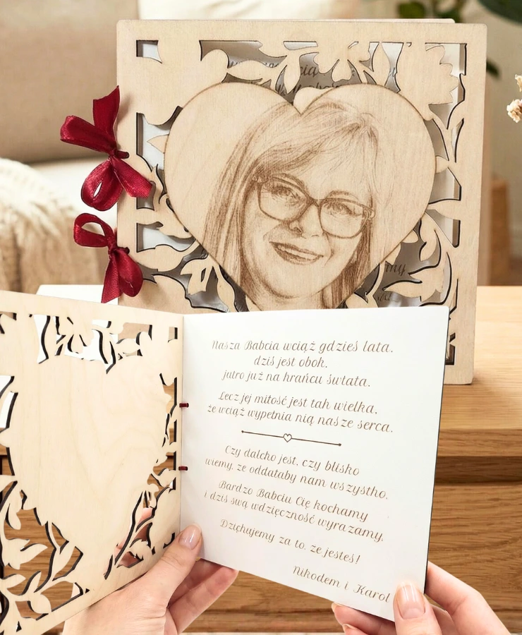 personalizowana kartka z 偶yczeniami grawer portret